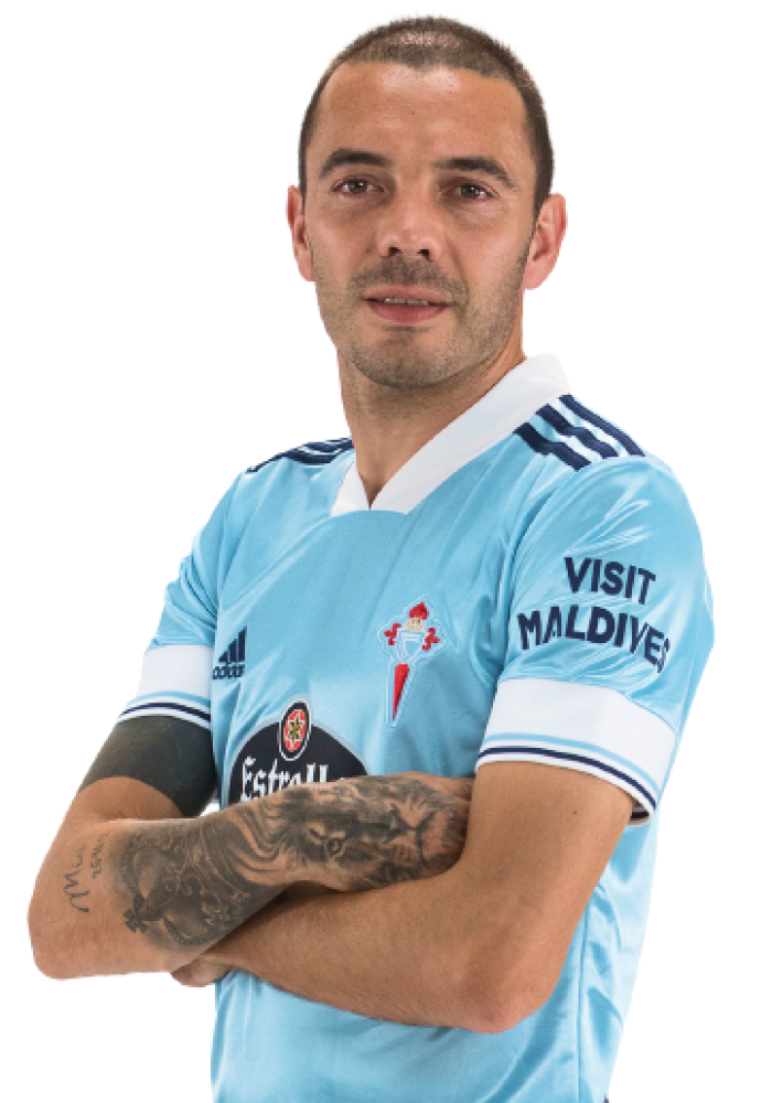 Imágen del jugador Iago Aspas posando
